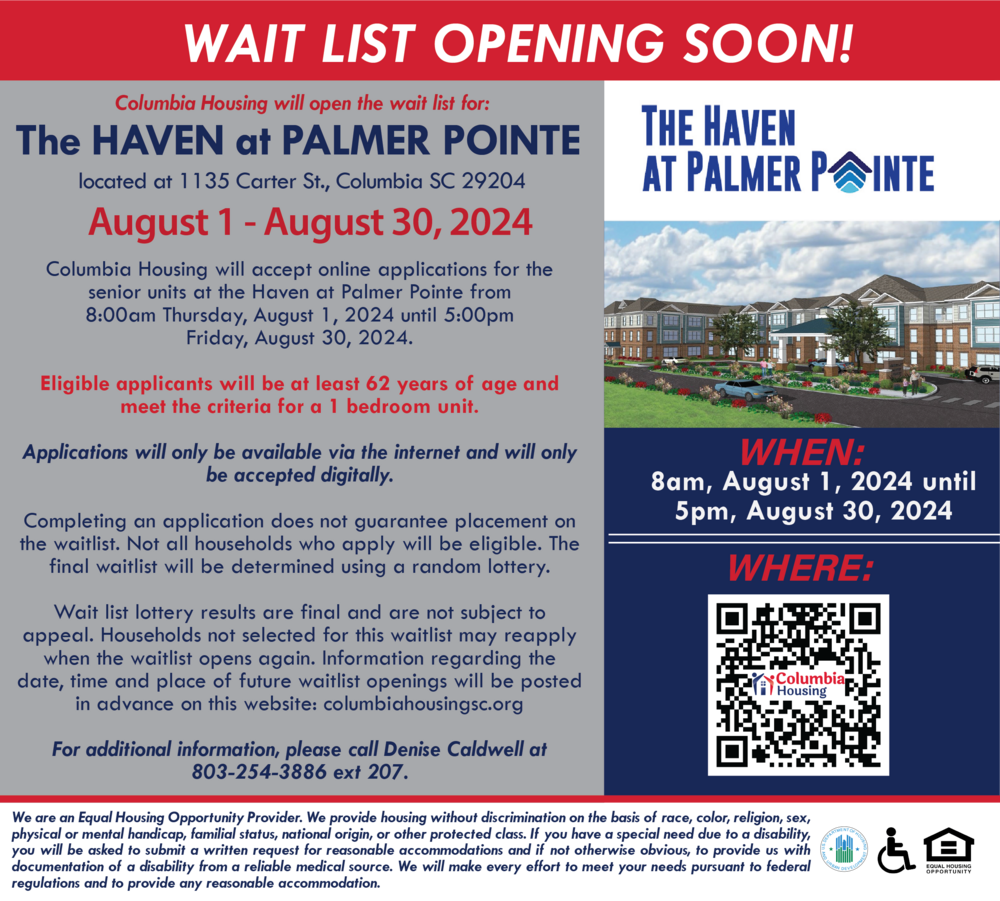 Wait list for Haven at Palmer Pointe to open August 1, 2024