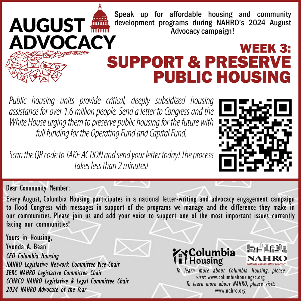 August Advocacy preserve and protect public housing